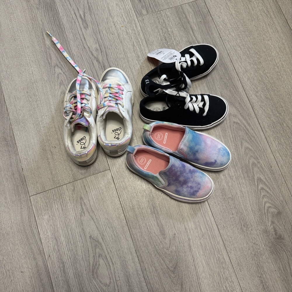 Girls Shoe Bundle! Colorful Kids‎ Sneakers- 3 pairs - Size 13